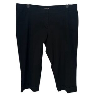 Eileen Fisher Women's Black Capri Pants 3XL Casual Solid Button Closure